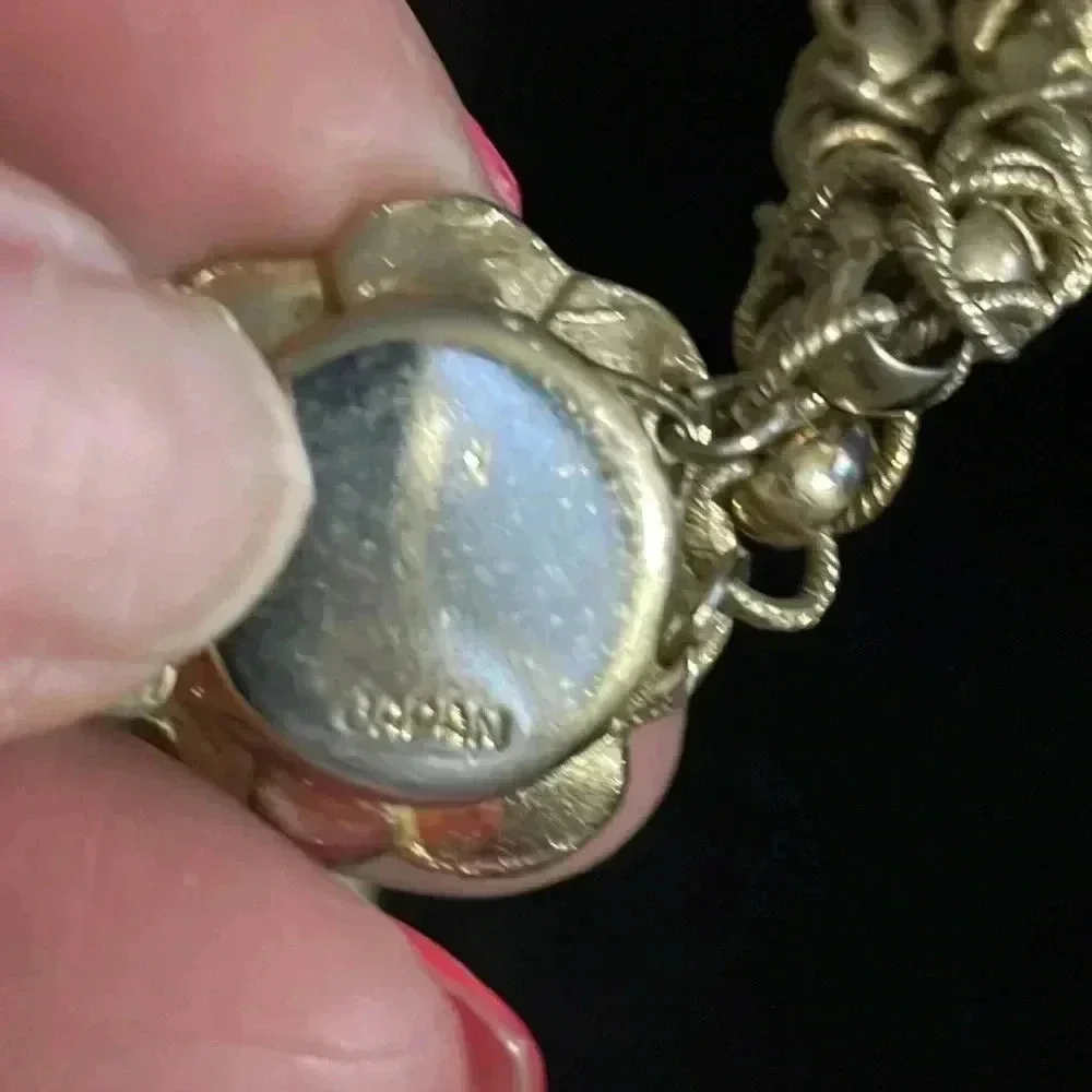 Vintage japan double strand gold tone necklace